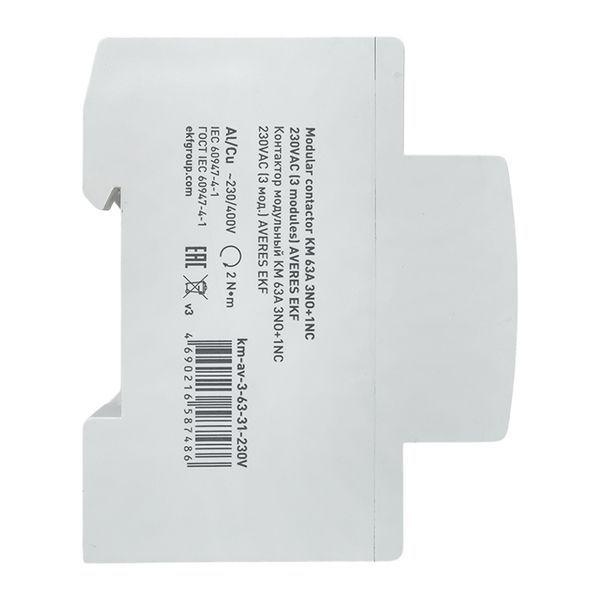 Контактор модульный КМ 63А 3NO+1NC 230В AC (3 мод.) AVERES EKF km-av-3-63-31-230V
