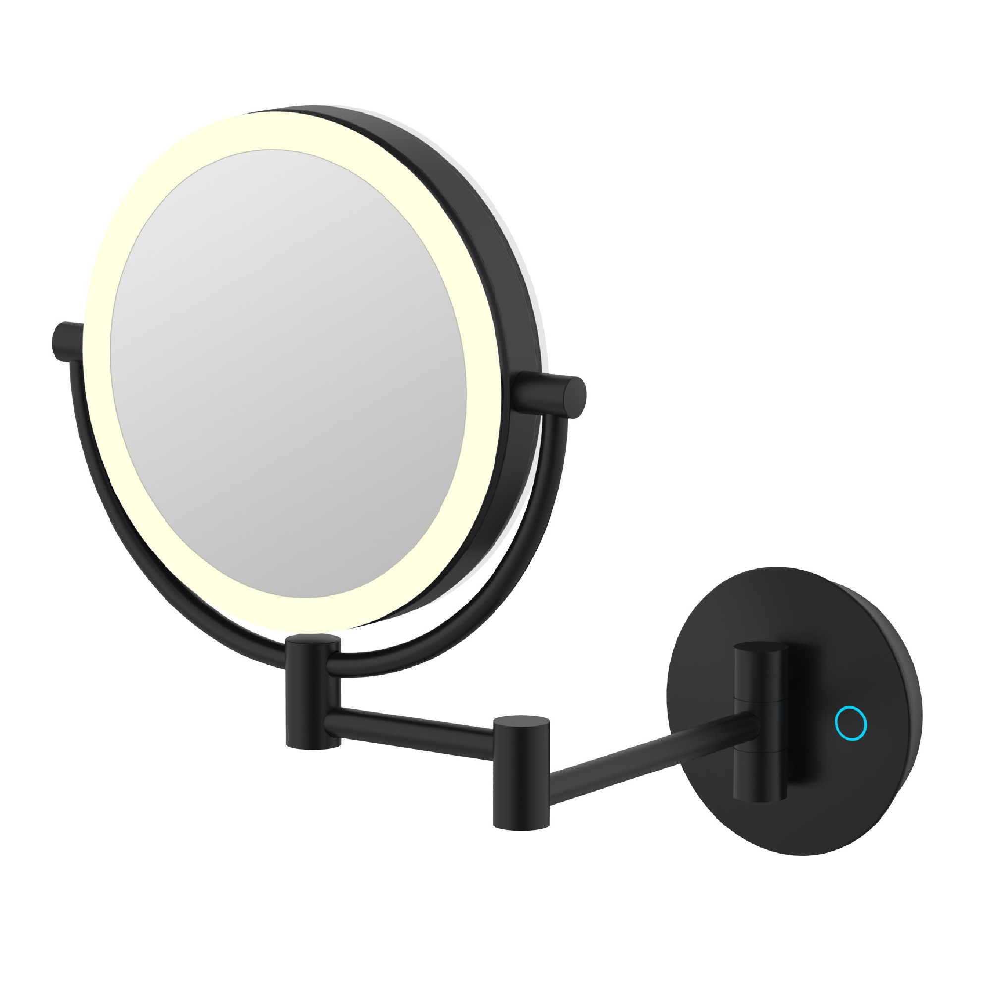 Зеркало косметическое с подсветкой JAVA S-M222H, черный