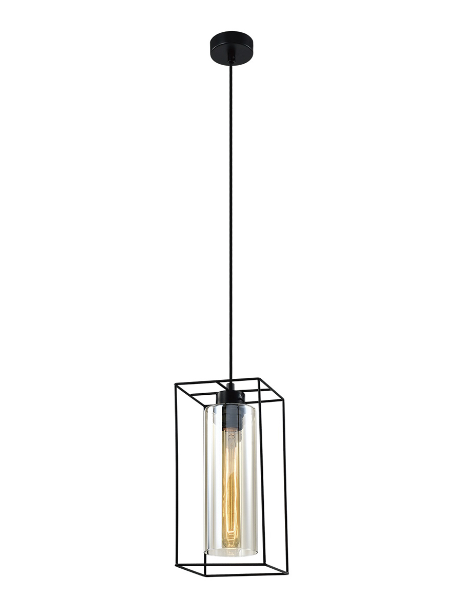 Светильник подвесной (подвес) Luna 5148-201 1 х Е27 40 Вт черный лофт - кантри потолочный