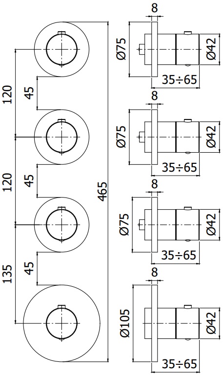 Смеситель для ванны с душем Paffoni Modular Box MDE019CR