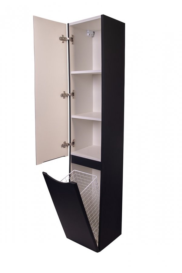 Колонна универсальная "Бергамо L" с корзиной, Люкс антискрейтч черный, PLUS