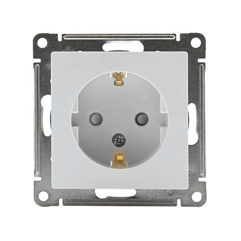 Розетка 1-м СП AtlasDesign 16А IP20 с заземл. защ. шторки механизм бел. SE ATN000145