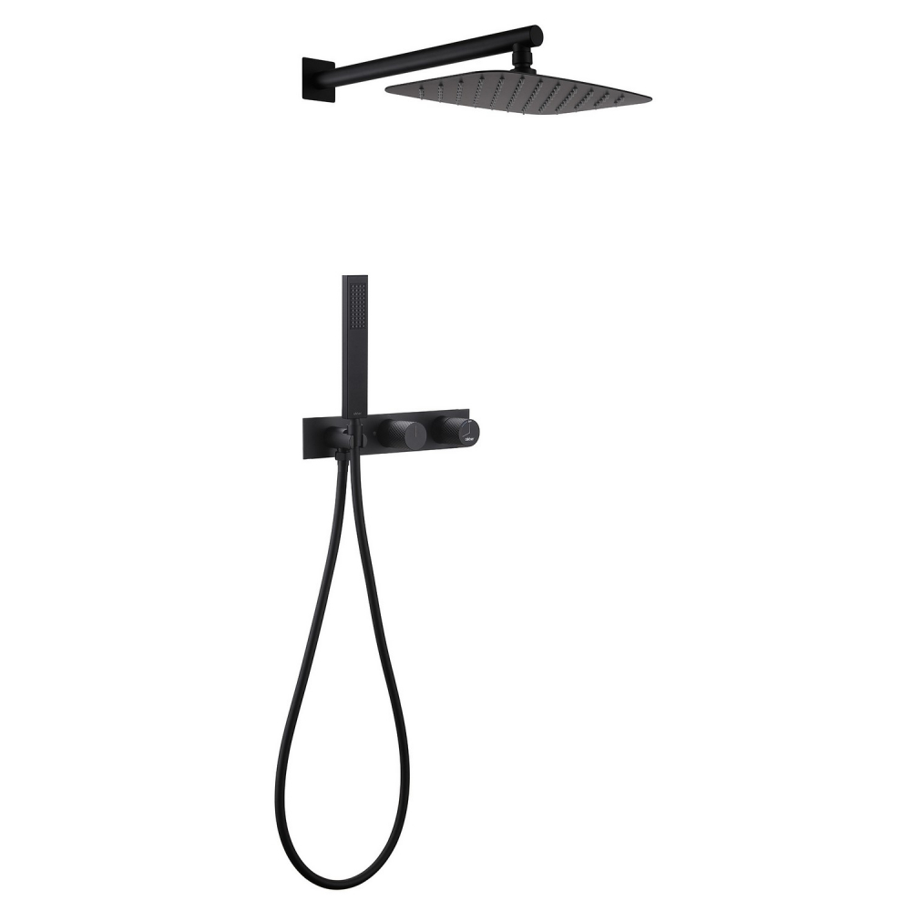 Душевая система ABBER Rund AF8718B скрытого монтажа без излива, черный матовый