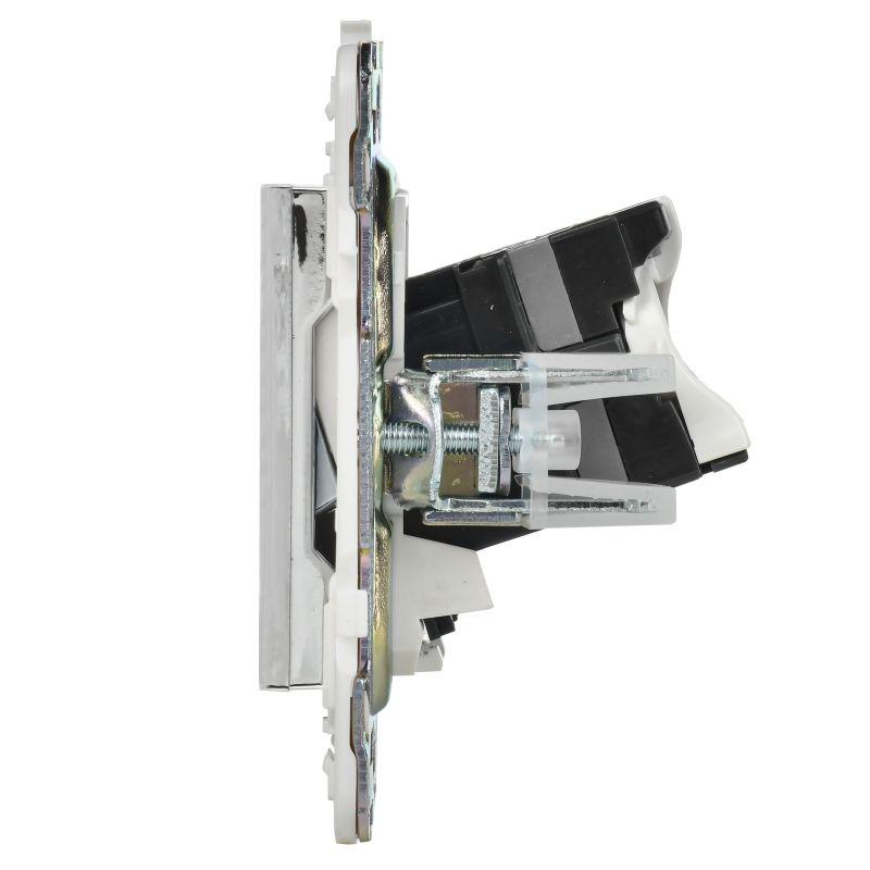 Розетка компьютерная двойн. RJ45 кат.5E SKANDY SK-K03N никель IEK SK-K20-1-K50