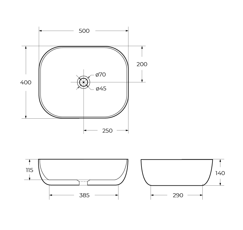 Накладная раковина BelBagno BB1302-H316