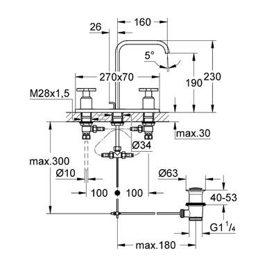 Смеситель Grohe Allure 20143000 для раковины на три отверстия