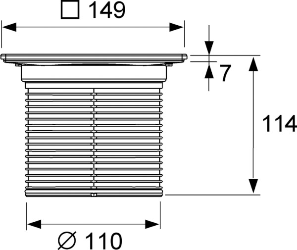 Декоративная решетка TECE drain point S 3660004 15 см в стальной рамке