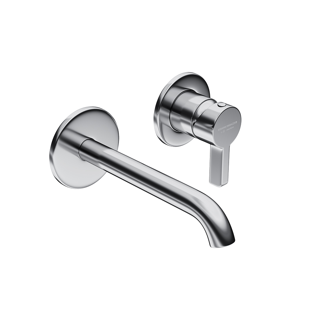 Смеситель для раковины LINEA однорычажный настенный, хром глянец