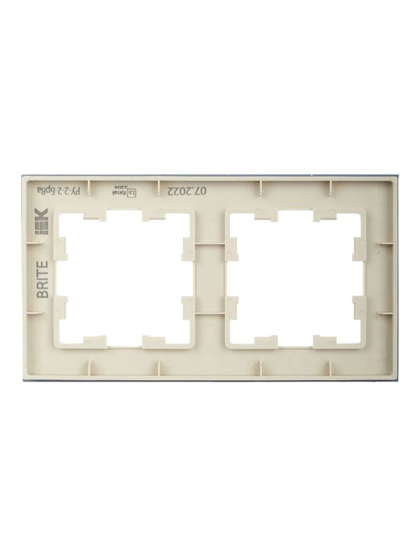 Рамка 2-м BRITE РУ-2-2-БрВа стекло ванильн. IEK BR-M22-G-K10
