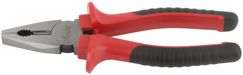 Плоскогубцы комбинированные "Оптима" 200мм двухцветные обрезиненные ручки полированная сталь КУРС 47555