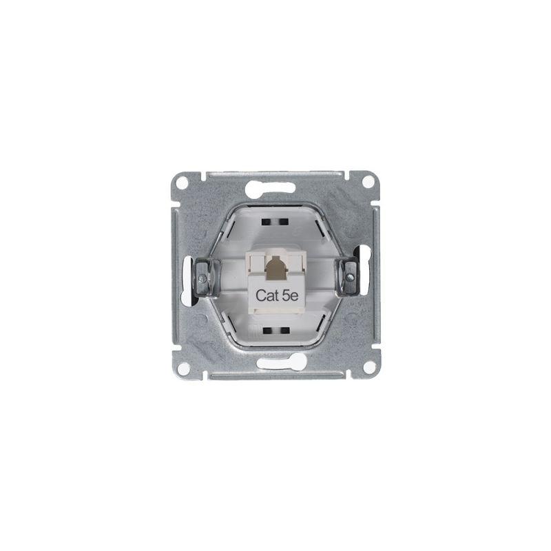 Розетка компьютерная 1-м Glossa RJ45 кат.5E механизм антрацит SE GSL000781K