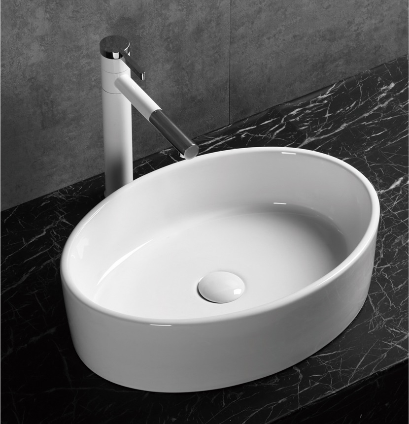 Раковина CR7016 накладная, белая, овальная 500х355х140 Ceruttispa