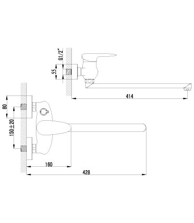 Смеситель для ванны Lemark Status (LM4417C)