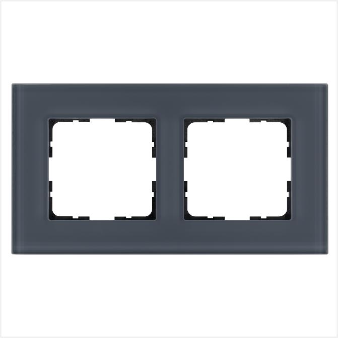 Рамка 2-м G-Glass стекло маренго Jasmart G1002GC