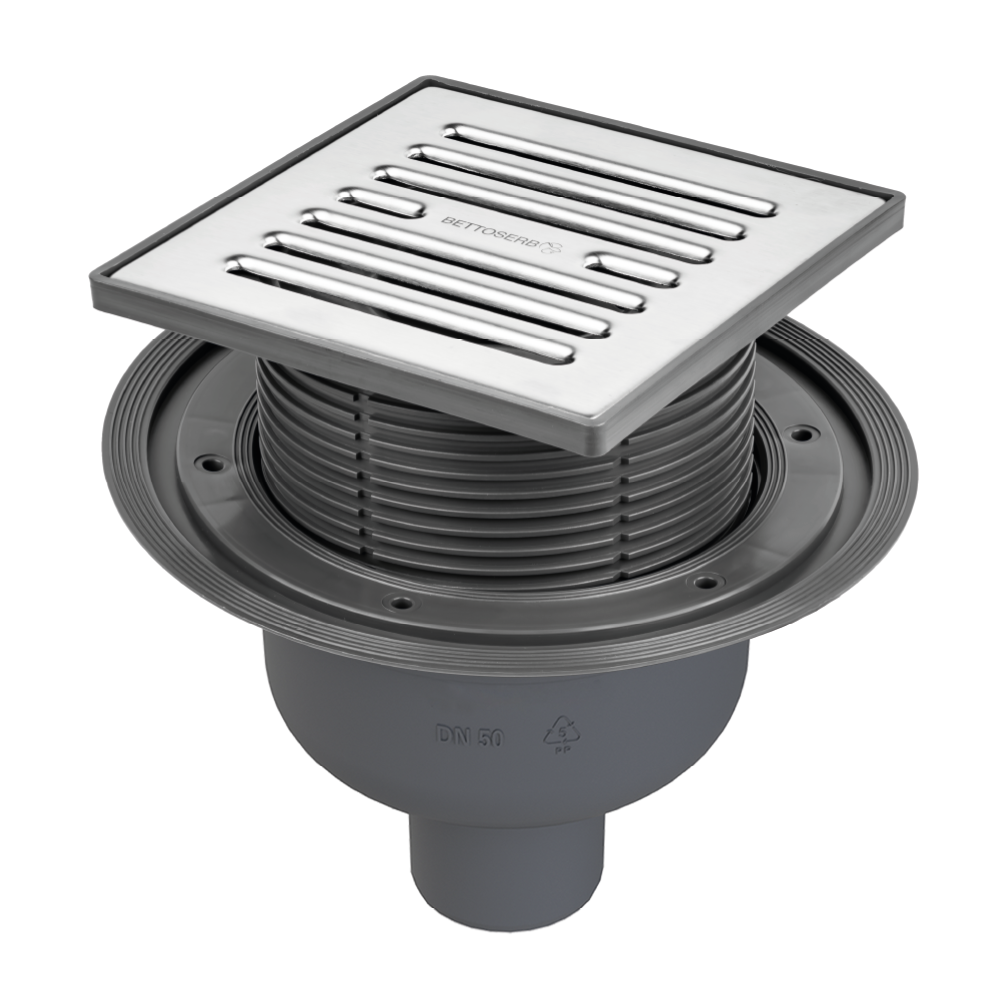 Трап с мульти-сифоном BETTOSERB Superior Quadro 15х15 вертикальный выпуск