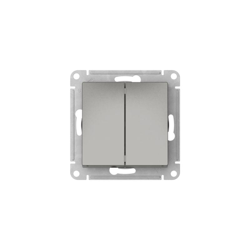 Переключатель 2-кл. AtlasDesign (сх. 6/2) 10AX быстрозажим. клем. механизм сталь SE ATN000965S