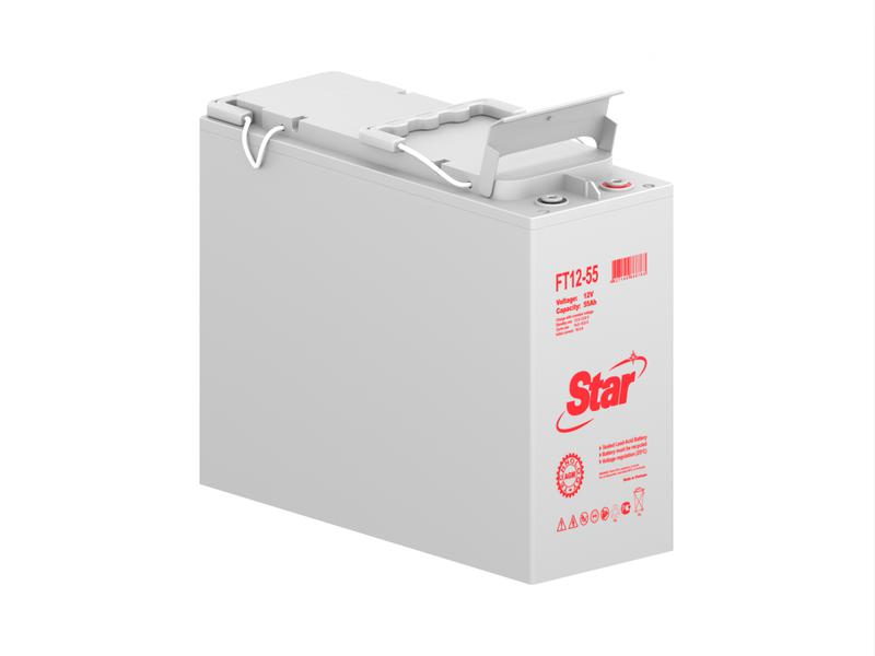 Аккумулятор с фронтальными выводами 12В 55А.ч Star FT12-55