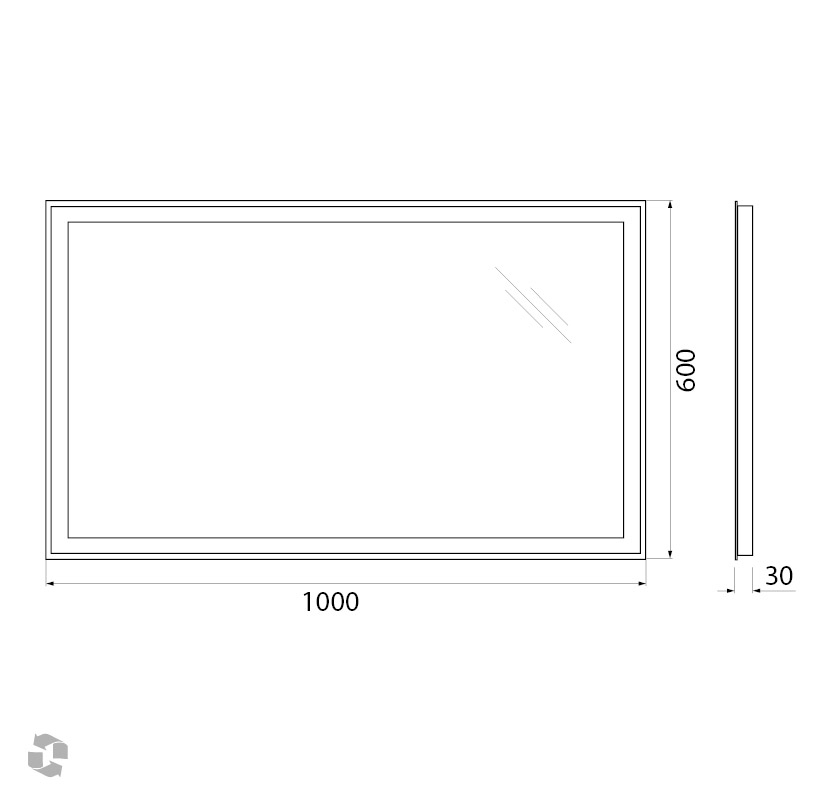 Зеркало BelBagno SPC-GRT-1000-600-LED-BTN