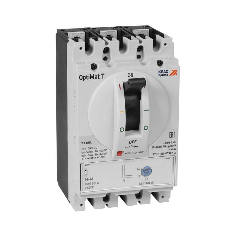 Выключатель автоматический для защиты двигателя OptiMat T160L M-M 160A 3P КЭАЗ 355840