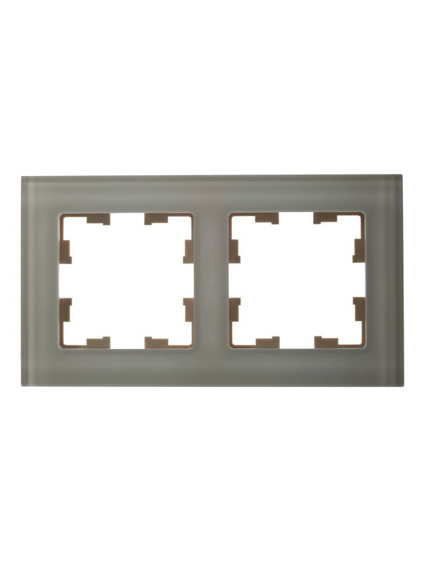 Рамка 2-м BRITE РУ-2-2-БрВа стекло ванильн. IEK BR-M22-G-K10