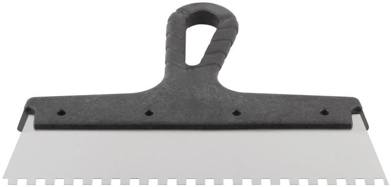 Шпатель фасадный зубчатый 250мм/зуб 6мм нерж. КУРС 06607