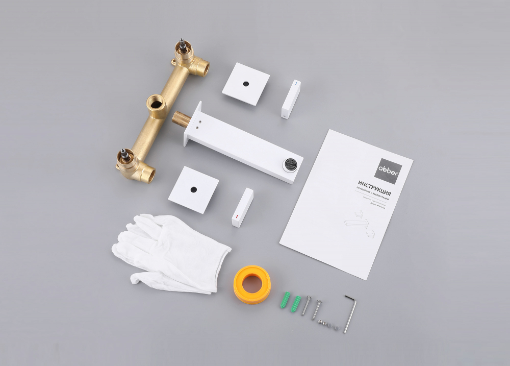 Смеситель ABBER Daheim AF82122W для раковины скрытого монтажа, белый матовый