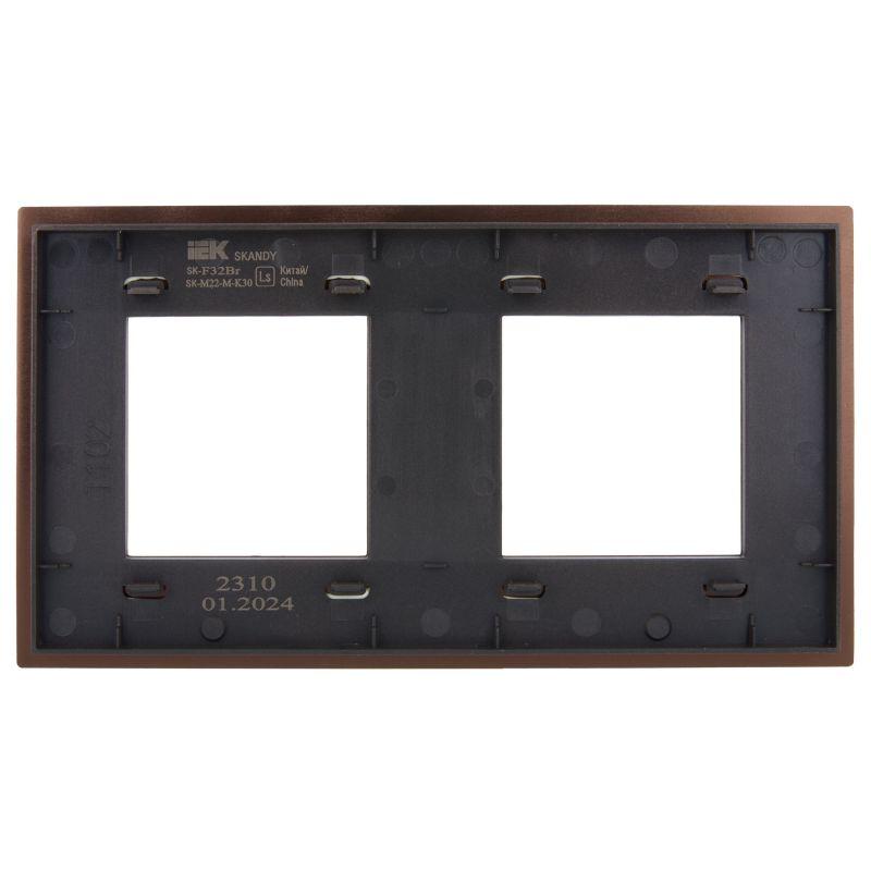 Рамка 2-м SKANDY SK-F32Br металл шоколад IEK SK-M22-M-K30