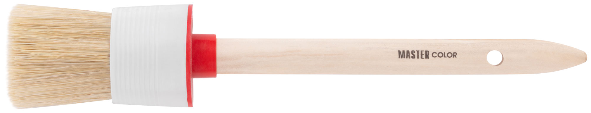 Круглая кисть, натур. щетина, 55% топс, деревянная ручка, Ø45 мм