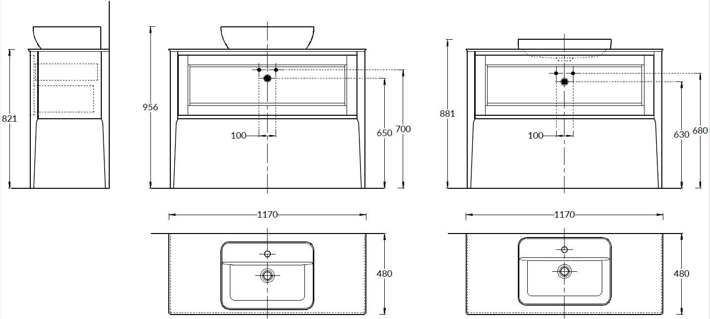 Тумба PLAZA Classic NEO напольная 1+1 ящик 120, белая матовая