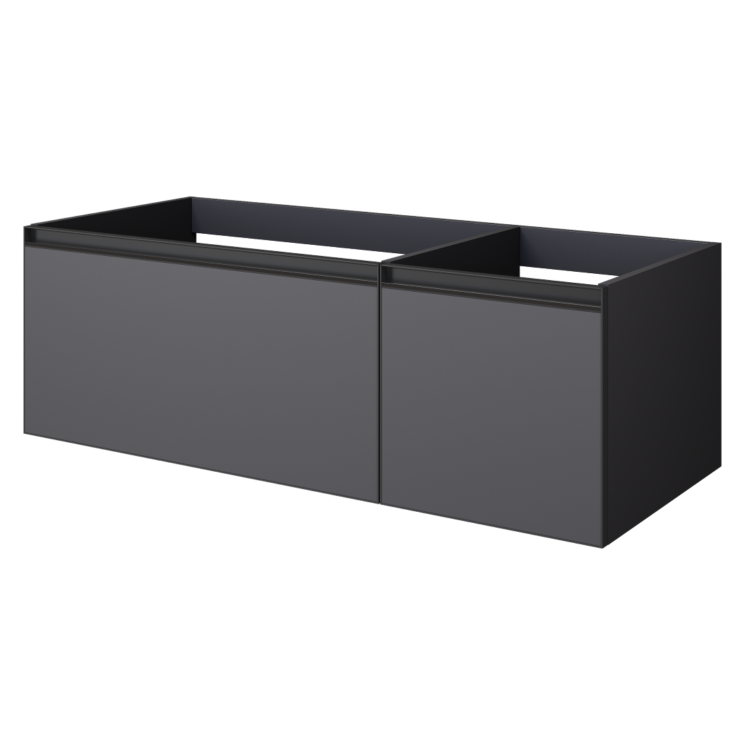 QUATRO 2 120см (80+40) тумба ANTHRACITE профиль ANTHRACITE с подсветкой