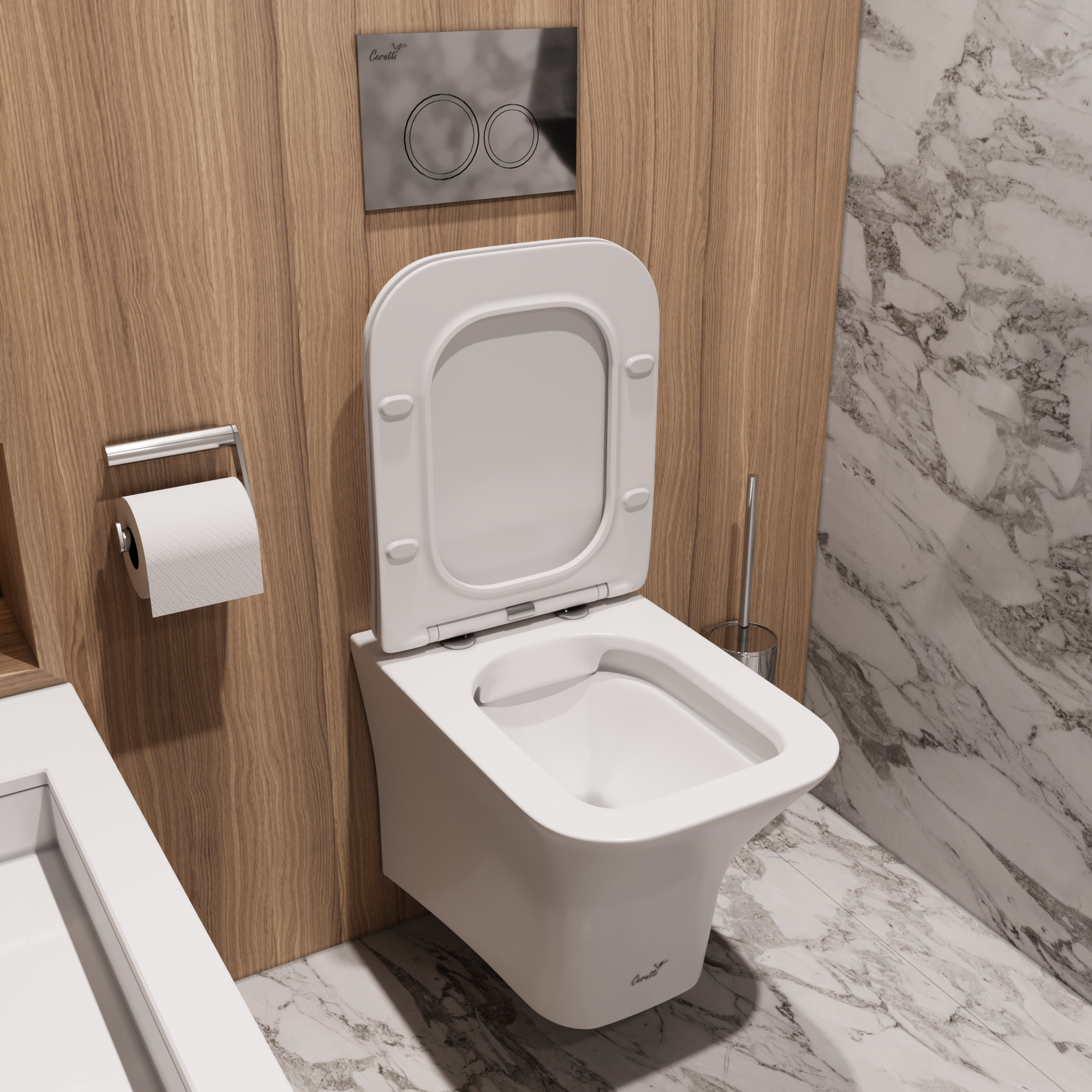 Унитаз VETTORE Aria MW ТЕРМООБЖИГ (не плёнка) подвесной безободковый белый матовый Ceruttispa CT9242 (480х340х350)