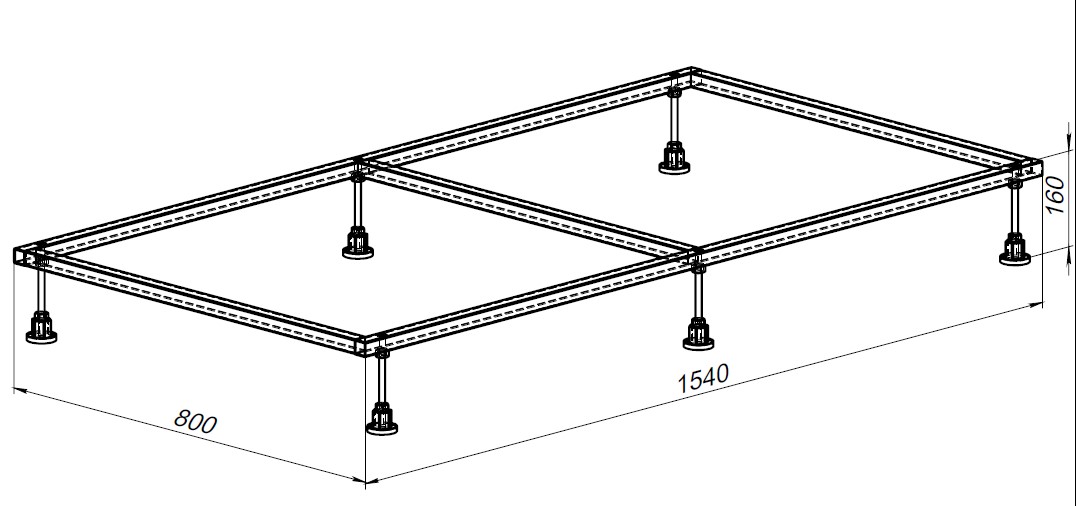 Каркас для поддона Allen Brau 160х90 8.00008