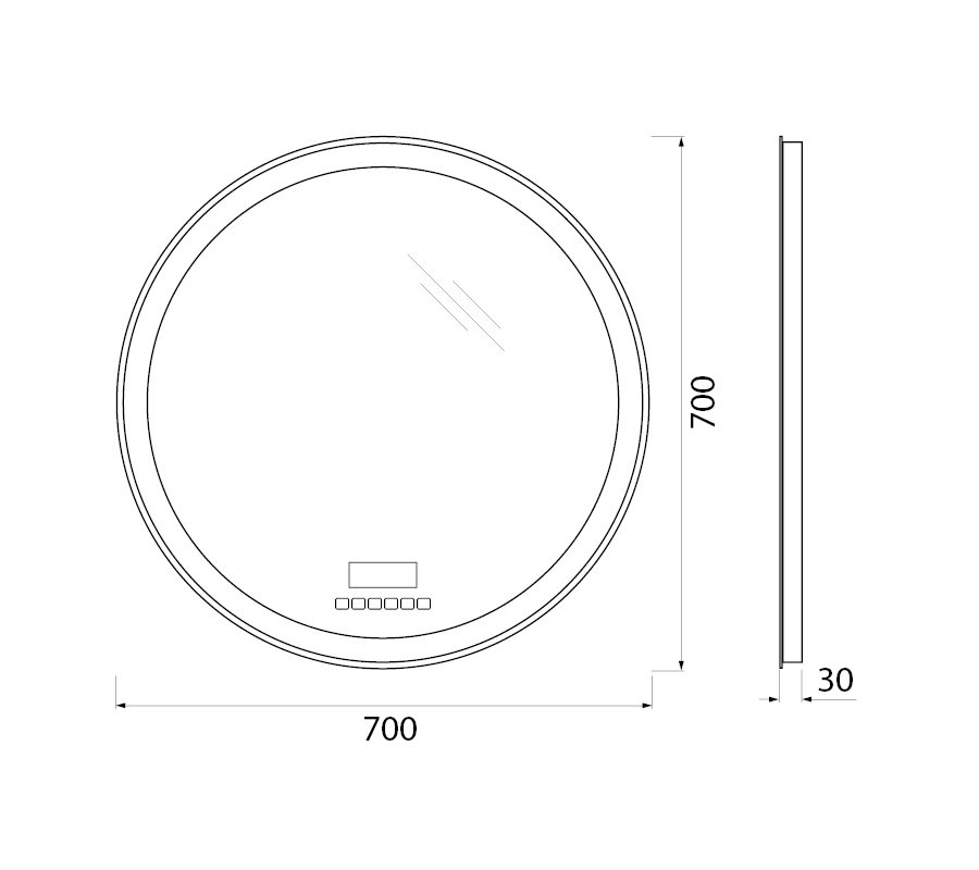 Зеркало BelBagno SPC-RNG-700-LED-TCH-RAD