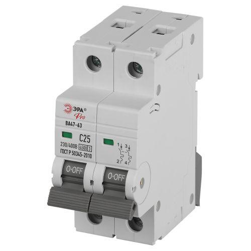 Выключатель автоматический 2п C 25А 4.5кА ВА47-63 PRO ЭРА Б0059424