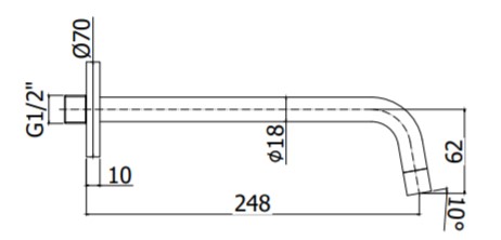 Излив из стены Paffoni LIGHT ZBOC046CR Хром