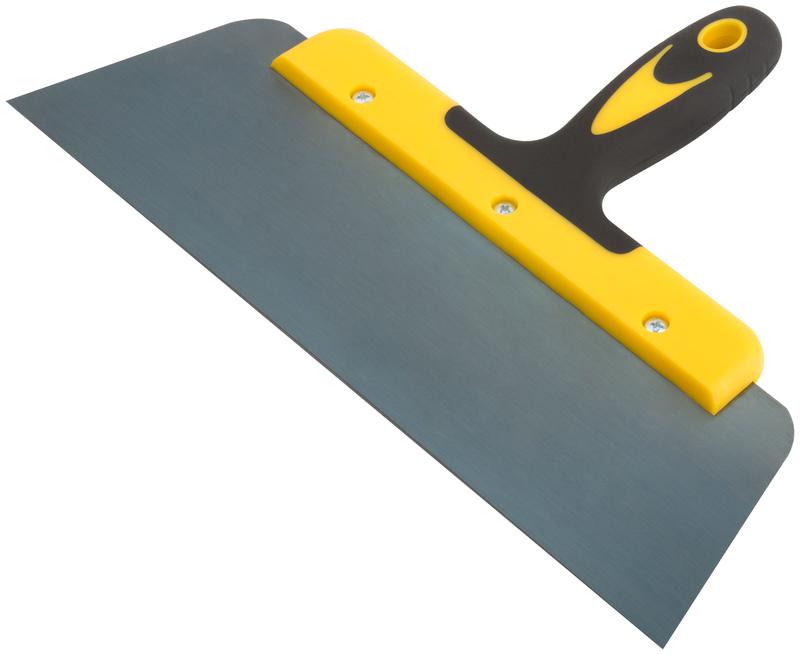 Шпатель фасадный "Мастер" пружинная колоризованная сталь двухкомпонентн. ручка плоский 300мм FIT 06464