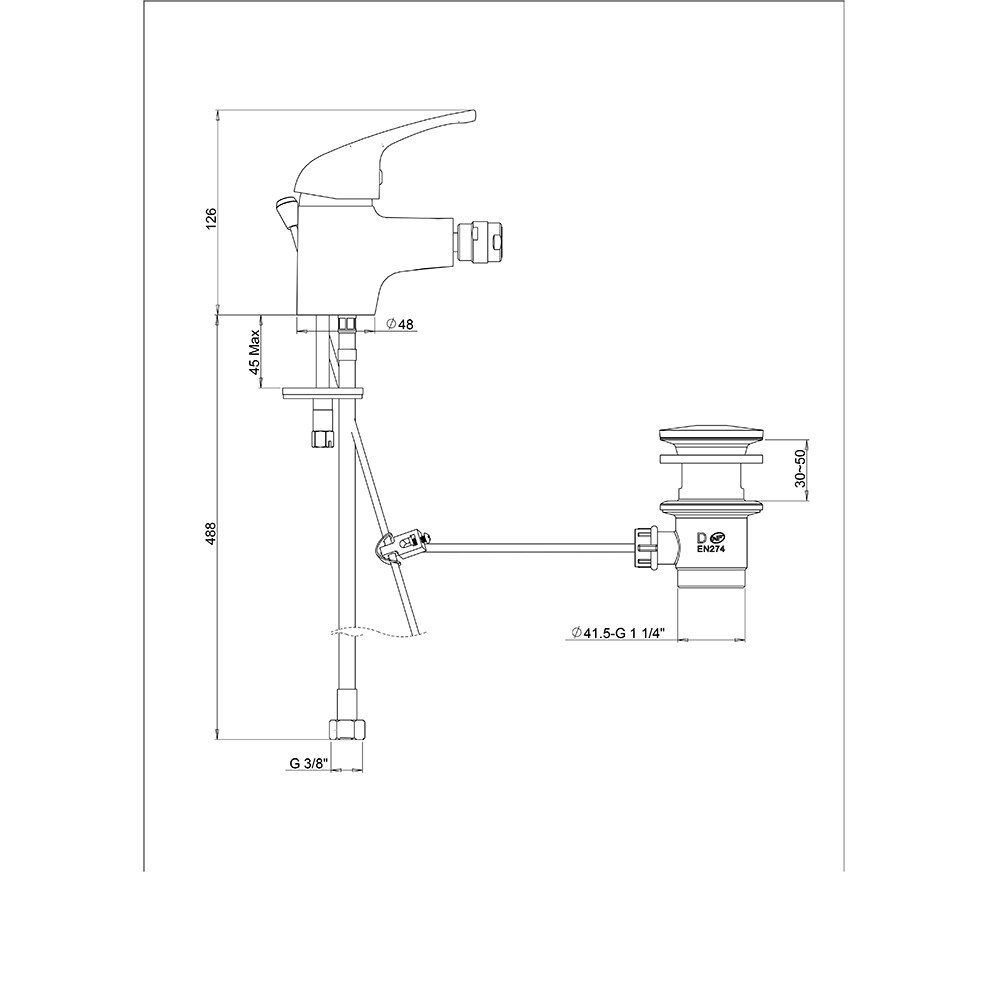 Смеситель Paini Creta 42CR306CAKM для биде