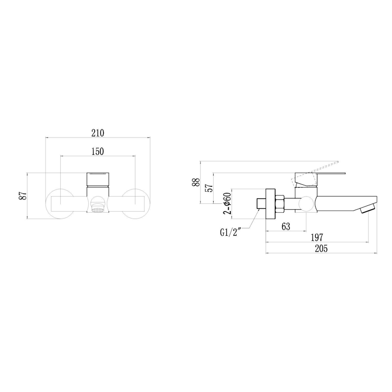Смеситель для ванны Fmark FS8202C, матовое золото