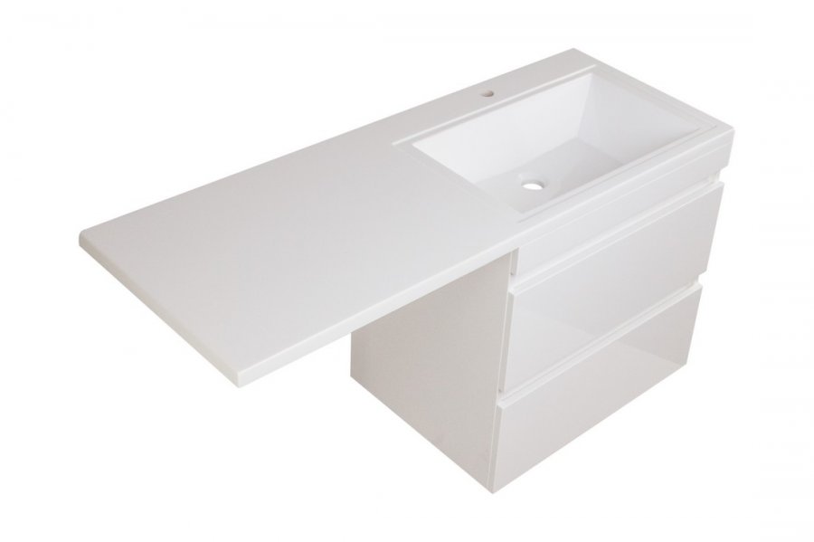 Тумба подвесная "Даллас 130", Люкс белая, PLUS