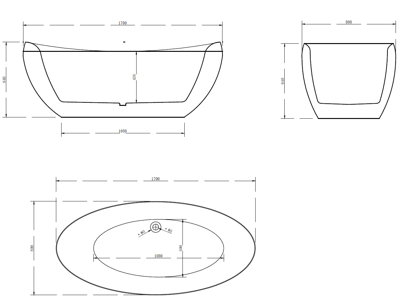 Акриловая ванна ABBER AB9236 белая