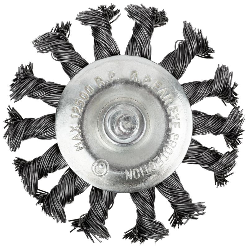 Корщетка дисковая прямая со шпилькой стальная витая проволока 75мм КУРС 38473