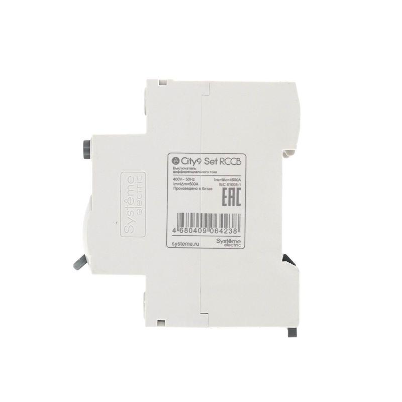 Выключатель дифференциального тока (УЗО) 4п 25А 30мА тип AC City9 Set 400В SE C9R36425