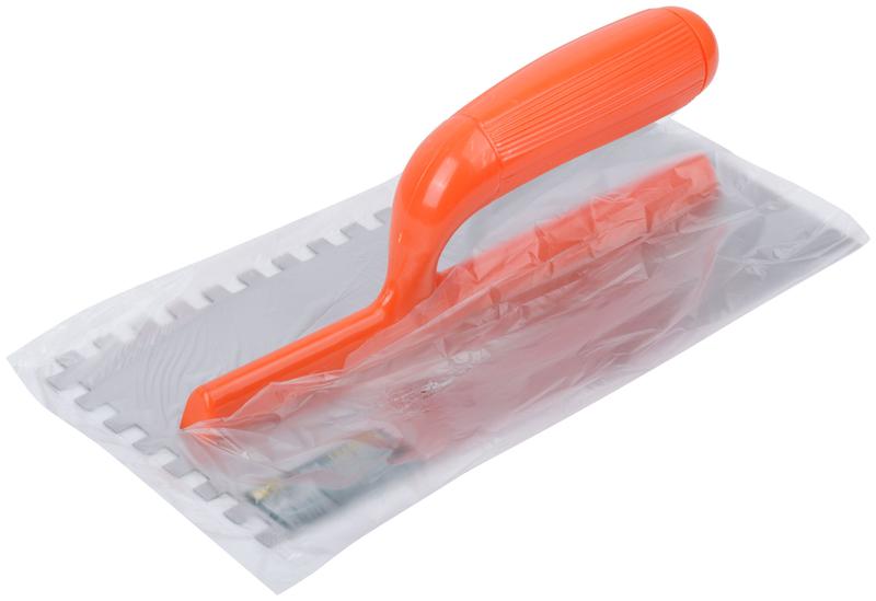 Гладилка нержавеющая с пластик. ручкой 280х130мм зубчатая 8х8мм FIT 05168