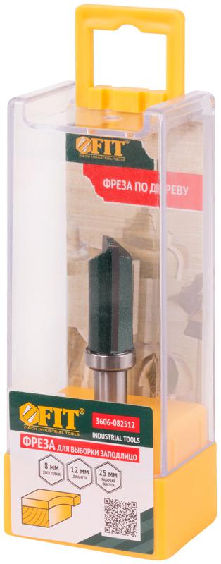 Фреза для выборки заподлицо с верхним подшипником DхHхL=12х25х65.4мм FIT 3606-082512
