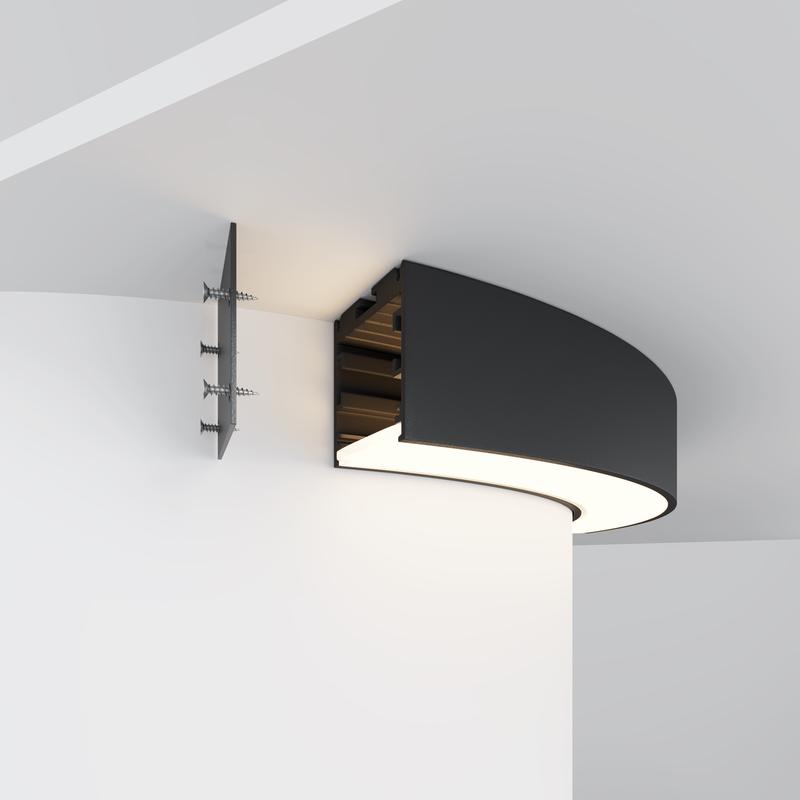 Профиль радиусный 35х35 d320мм 1/4 круга черн. Maytoni ALM-3535R-B-D-90град-0.3M