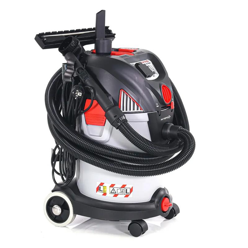 Пылесос строительный ПУ-30/1400РЭ сух./влаж. уборка регулятор потока розетка с синхр. 30л 1400Вт ИНТЕРСКОЛ 707.1.1.00