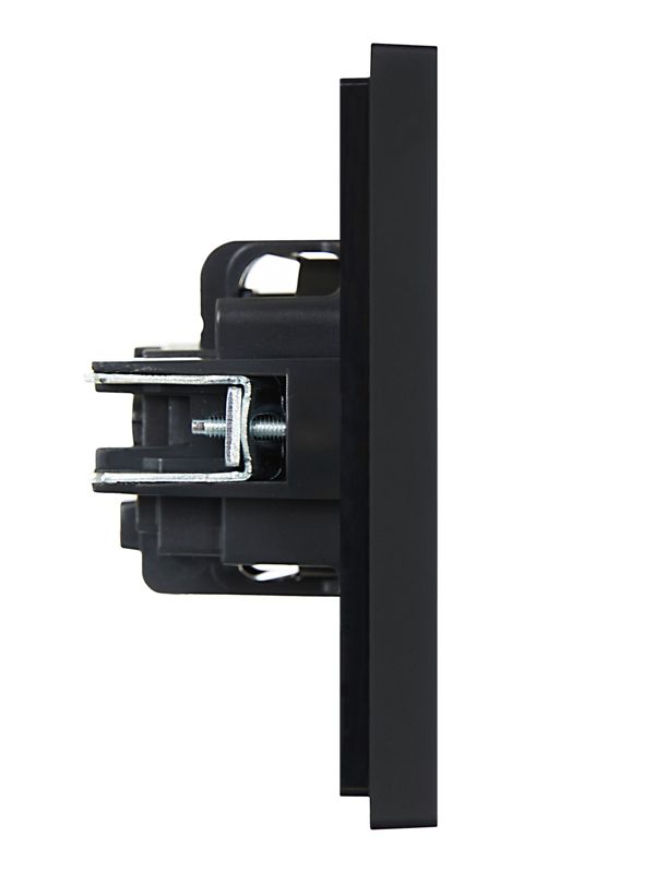 Розетка СП FORTE&PIANO FP115 16А с заземл. защ. шторки винт. крепл. черн. IEK FP-R14-16-K02