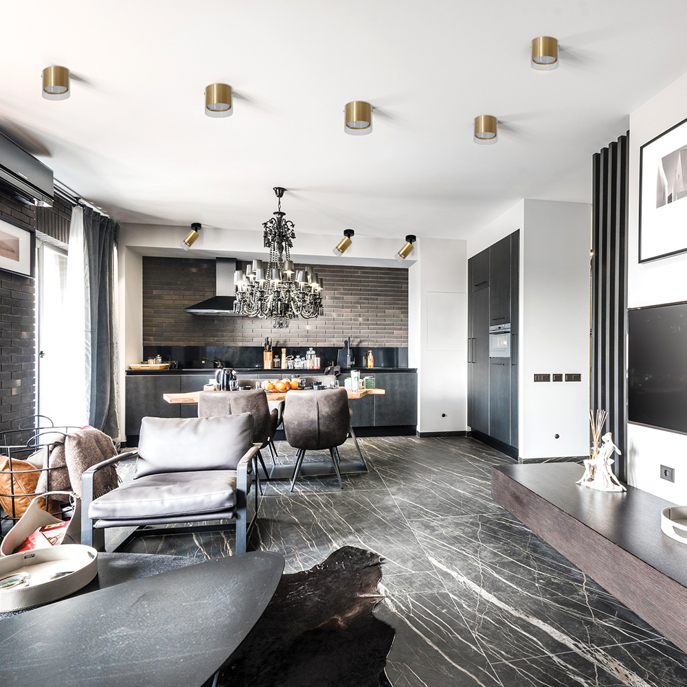 Светильник ДБО GU10 без лампы наклонный золото черный