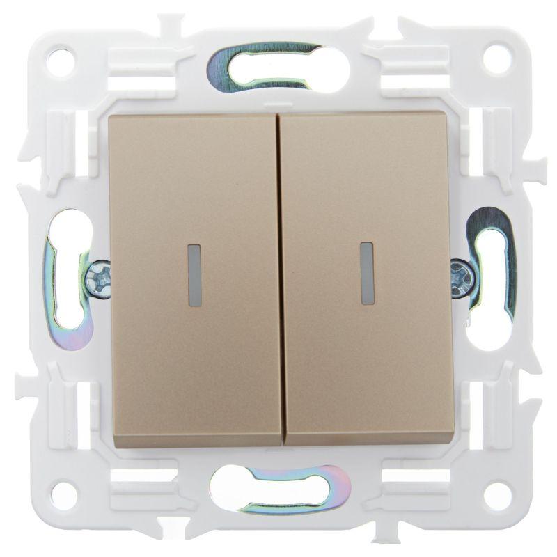 Выключатель проходной 2-кл. SKANDY 10А SK-V10Sa с индикацией песочн. IEK SK-V22-1-10-K98