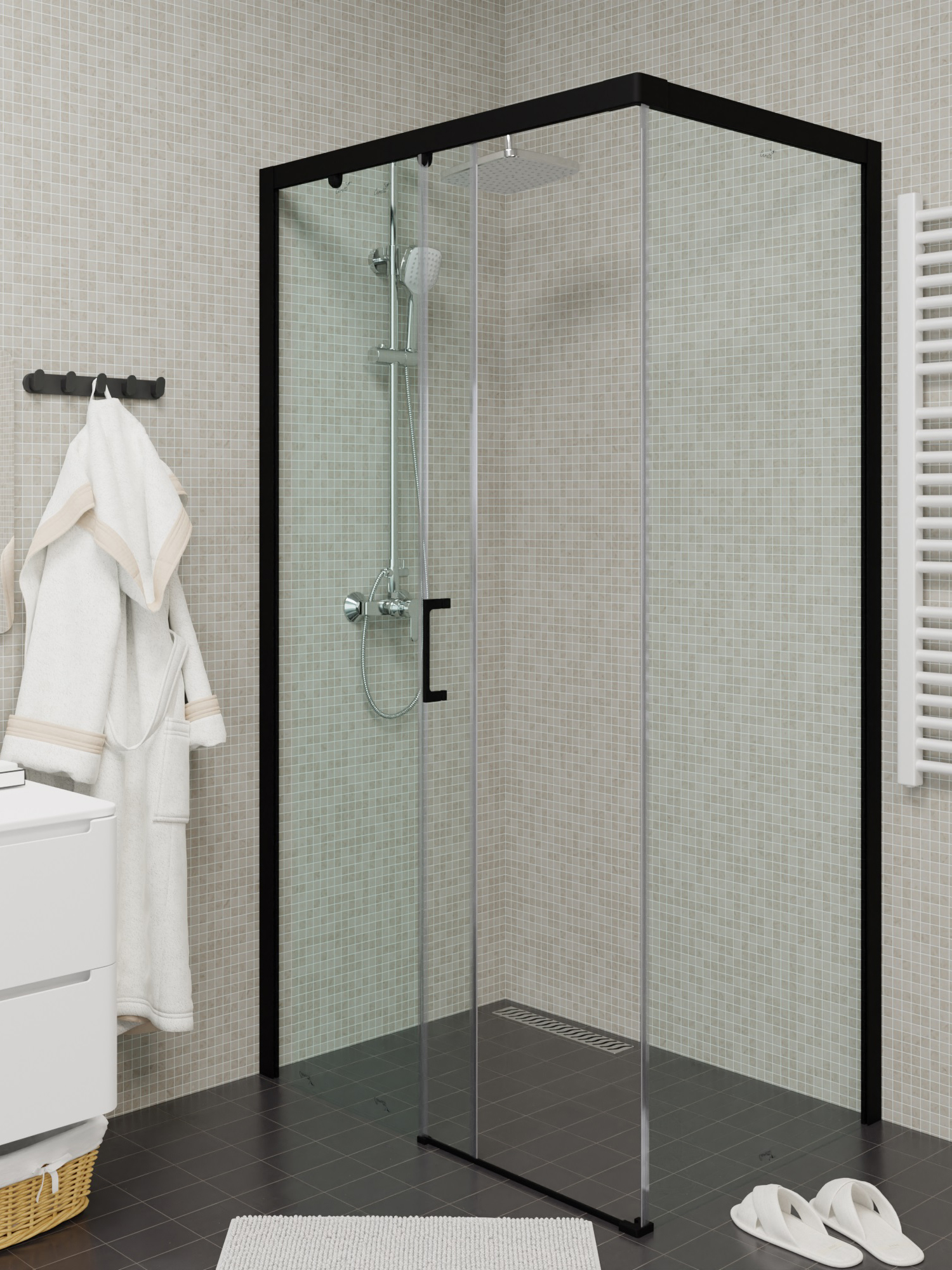 Ограждение VITO110B-L душевое Ceruttispa без поддона (80x110x195)